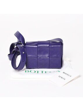 Bottega Veneta Candy Cassette Intrecciato Mini Shoulder Bag Purple Silver
